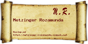 Metzinger Rozamunda névjegykártya